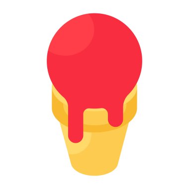 Dondurma konisi simgesi, düzenlenebilir vektör