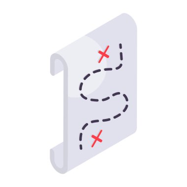 Üç katlı haritanın modern tasarım simgesi