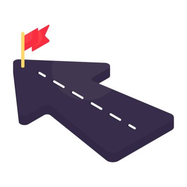 Yolun kavramsal izometrik tasarım simgesi