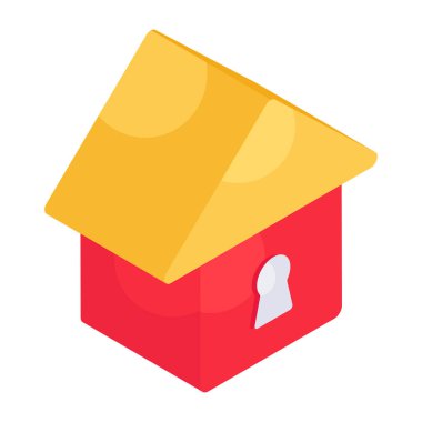 Kilitli evin modern tasarım simgesi