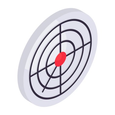 Beyaz arkaplanda izole edilmiş bir radar simgesi tasarımı