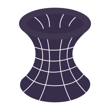 Beyaz arkaplanda izole edilmiş bir solucan deliği ikonu tasarımı 