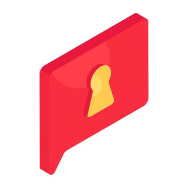 Şifrelenmiş iletinin kavramsal izometrik tasarım simgesi