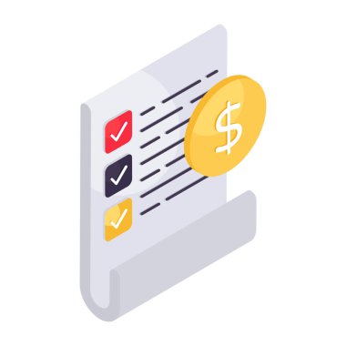 Alışveriş faturasının simge tasarımı 