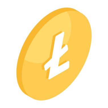 İndirme için litekoinin düzenlenebilir tasarım simgesi 