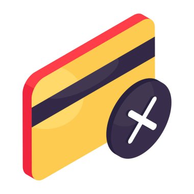 Kart ödeme modu vektör tasarımındaki simgeyi iptal et