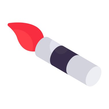 Makyaj fırçası simgesi beyaz arkaplanda izole edildi 