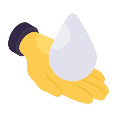 Sıvı damlanın kavramsal izometrik tasarım simgesi