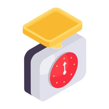 Mutfak ölçeğinin izometrik tasarım simgesi 