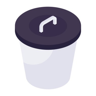 Çöp kutusunun vektör tasarımı beyaz arkaplanda izole edildi 