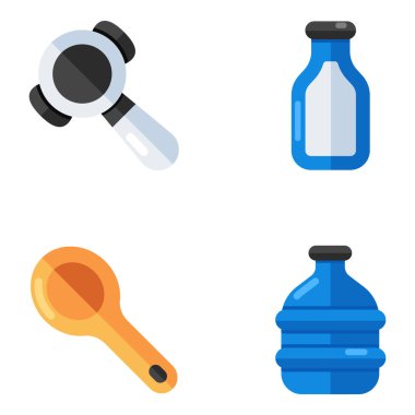 Ev Aksesuarları Düz Simgeleri