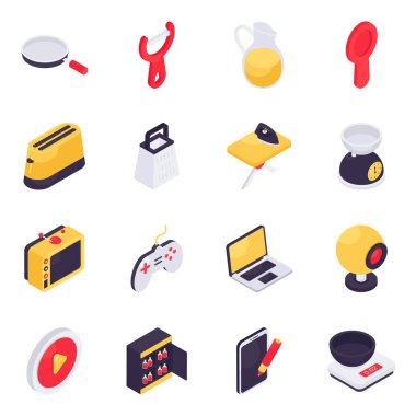 Kitchenware Isometric Simgeleri