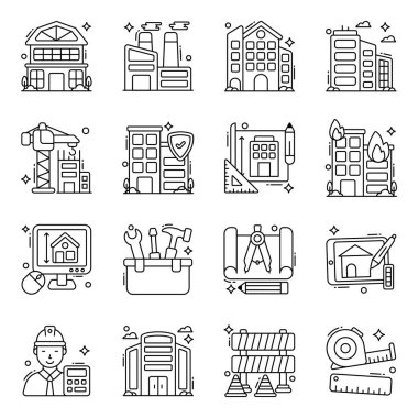 Mimari Doğrusal Simgeler Paketi 