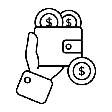 Cüzdanın güzel bir tasarım simgesi 