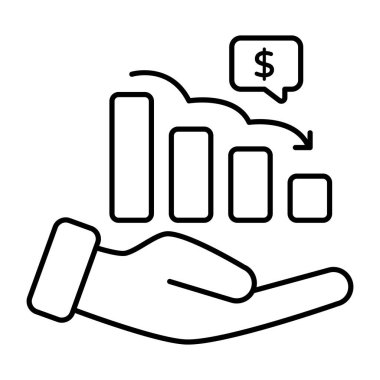 Kayıp grafiğinin düz tasarım simgesi