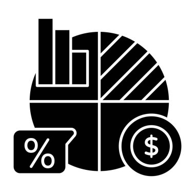 Finansal grafiğin kavramsal düz tasarım simgesi