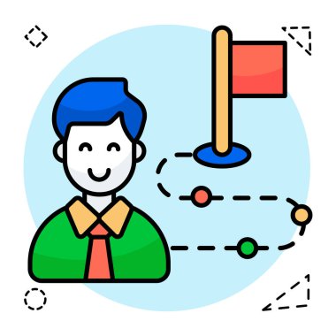 A colored design icon of business goal clipart