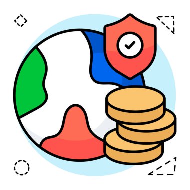 Küresel paranın düzenlenebilir tasarım simgesi