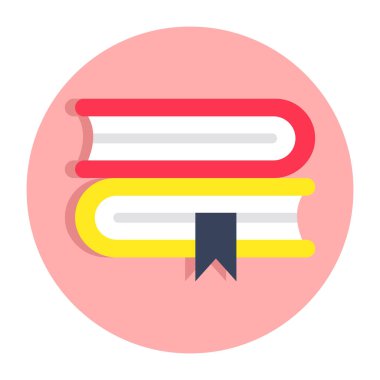 Açık kitapların düz tasarım simgesi