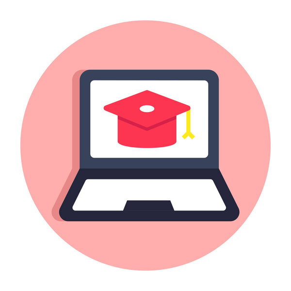 A perfect design icon of online education