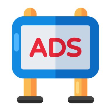 Reklam panosunun kavramsal düz tasarım simgesi