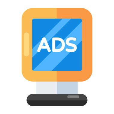 Reklam panosunun kavramsal düz tasarım simgesi