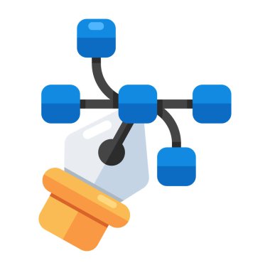        Düğümlü kalem, daha bezier araç simgesi 