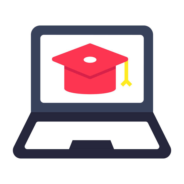 A perfect design icon of online education