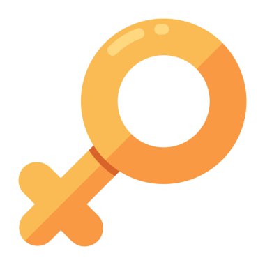 Kadın işaretinin, cinsiyet vektörünün düzenlenebilir tasarım simgesi