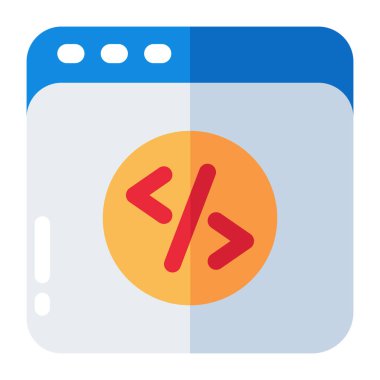 Unique design icon of web coding