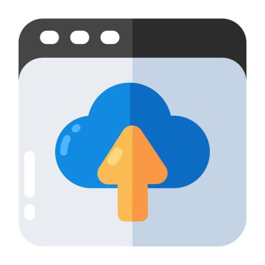 Bulut yüklemesinin kavramsal düz tasarım simgesi 