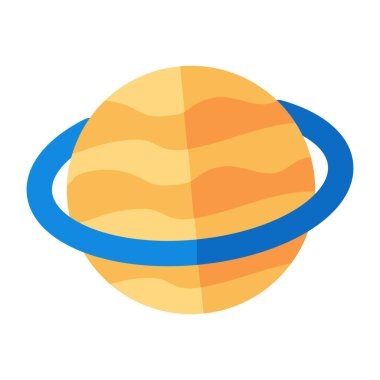 Güneş sisteminin düz tasarım simgesi 