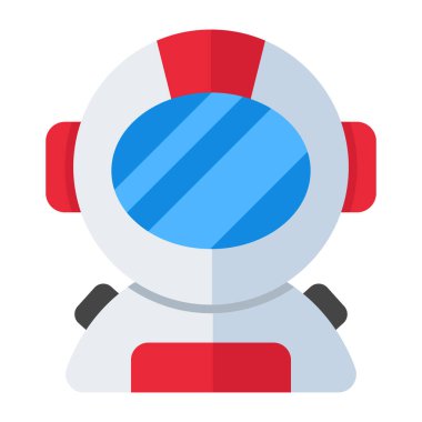 Beyaz arkaplanda izole edilmiş bir astronot simgesi tasarımı 