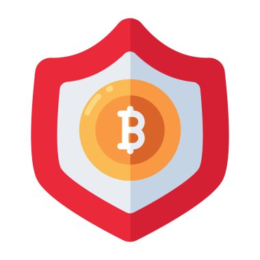 Bitcoin güvenliğinin yaratıcı tasarım simgesi 
