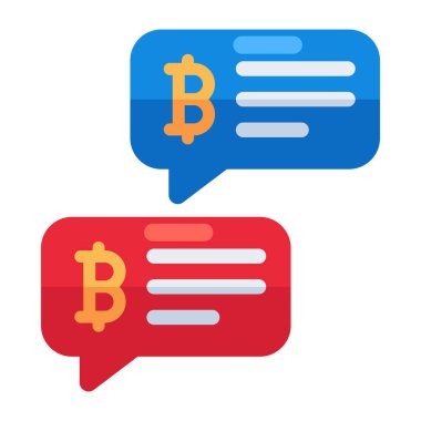 Bitcoin sohbetinin modern tasarım simgesi 