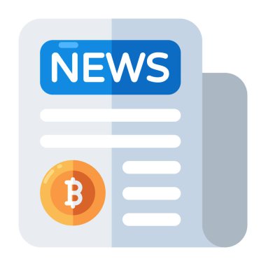 Bitcoin gazetesinin mükemmel tasarım simgesi 