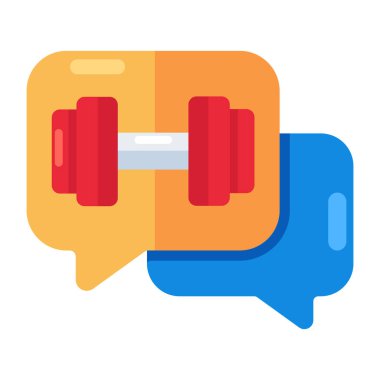 Spor salonu sohbetinin yaratıcı tasarım simgesi 