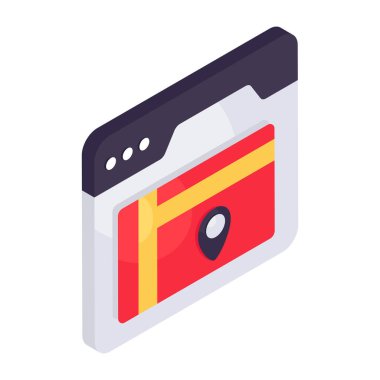 Çevrimiçi konumun eşsiz tasarım simgesi 