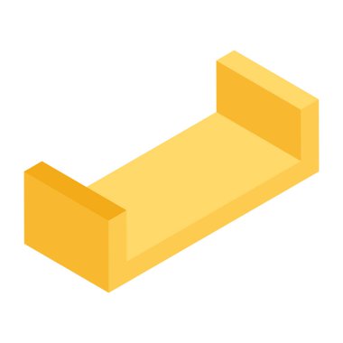 Ahşap rafların son moda izometrik tasarım simgesi 