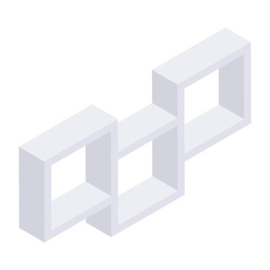 Dekoratif duvar raflarının düzenlenebilir tasarım simgesi 