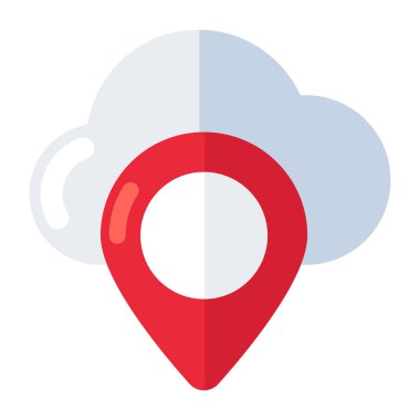 Bulut konumunun modern tasarım simgesi