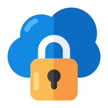 Editable design icon of cloud security