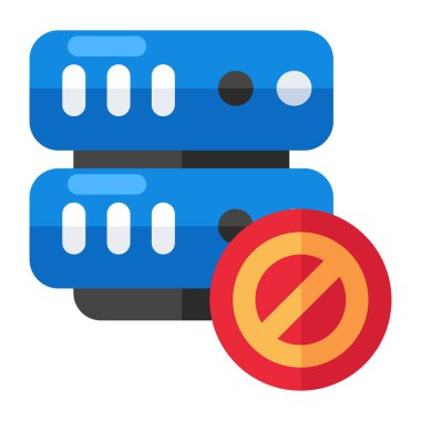 Sunucu yasağı simgesi, düzenlenebilir vektör 