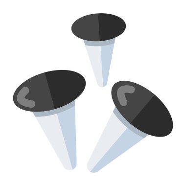 Demir çivilerden oluşan yaratıcı bir tasarım simgesi