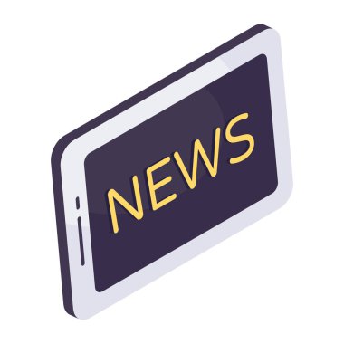 Mobil haberlerin yaratıcı tasarım simgesi