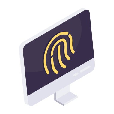 Çevrimiçi parmak izinin izometrik tasarım simgesi 