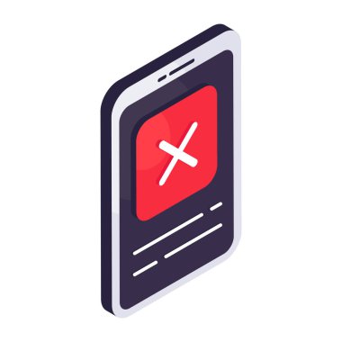 Yanlış cep telefonunun mükemmel tasarım simgesi 