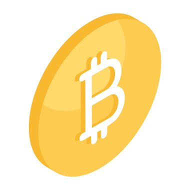 Beyaz arkaplanda izole edilmiş bitcoin simgesi tasarımı 