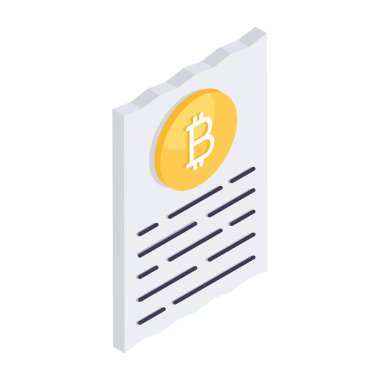 Bitcoin dosyasının yaratıcı tasarım simgesi 