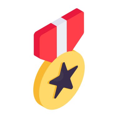 İzometrik dizaynda 1. pozisyon başarı madalyası simgesi